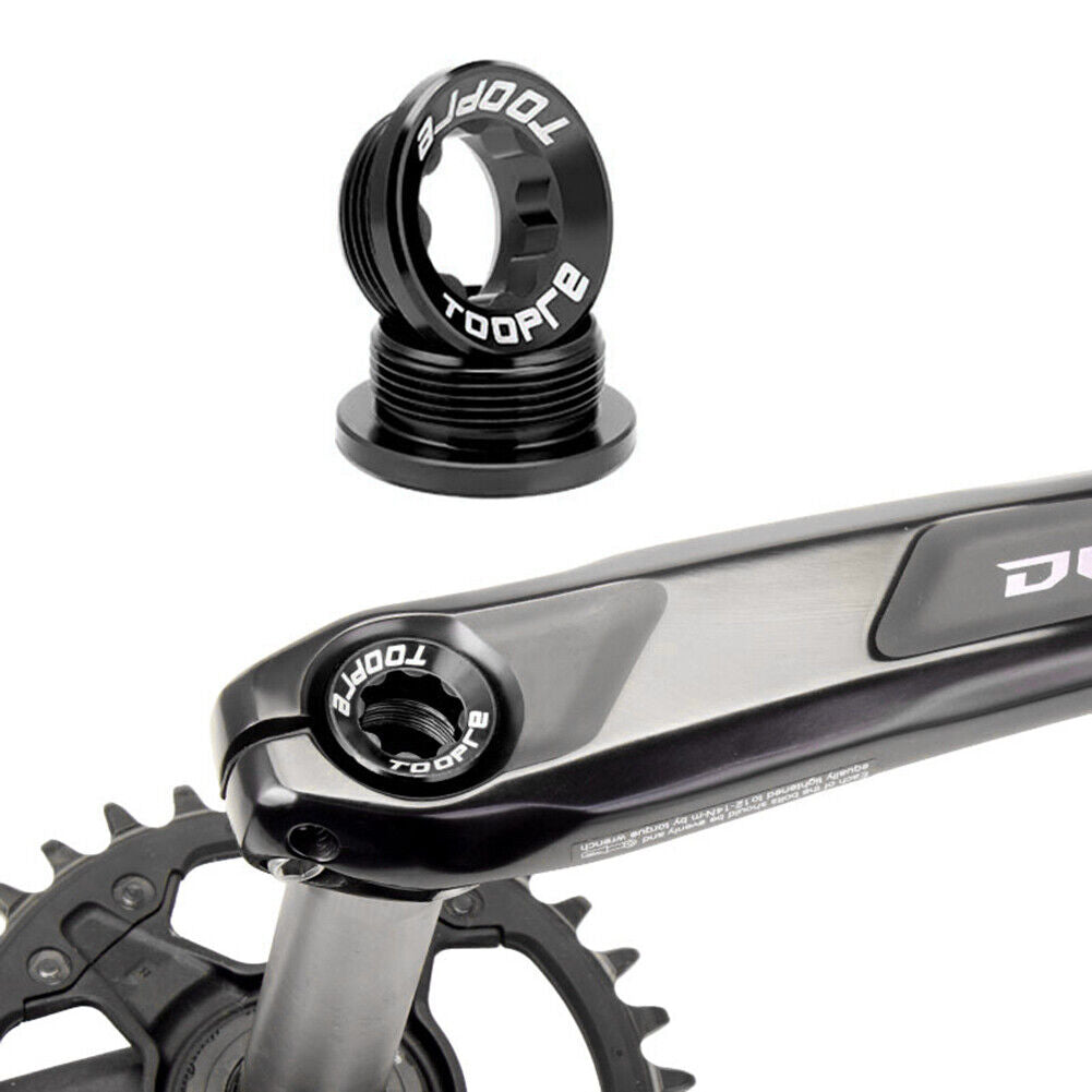 TOOPRE 2pcs MTB Bike Crank Cover Screw M20 BB Fixing Bolt with Tool (Black)
