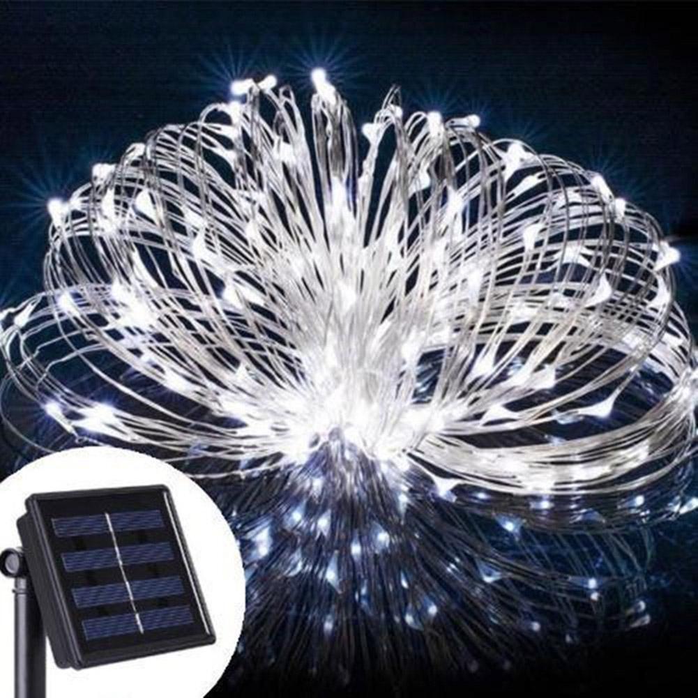 100 LED 12m Solar Copper Wire String Lamp Garden Decorative Light (White)
