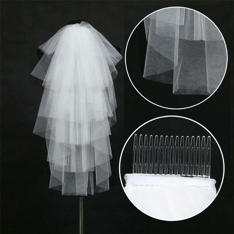 Tulle Wedding Dress Veils Fluffy White Multi Layer Bridal Hair Veil Comb Bride