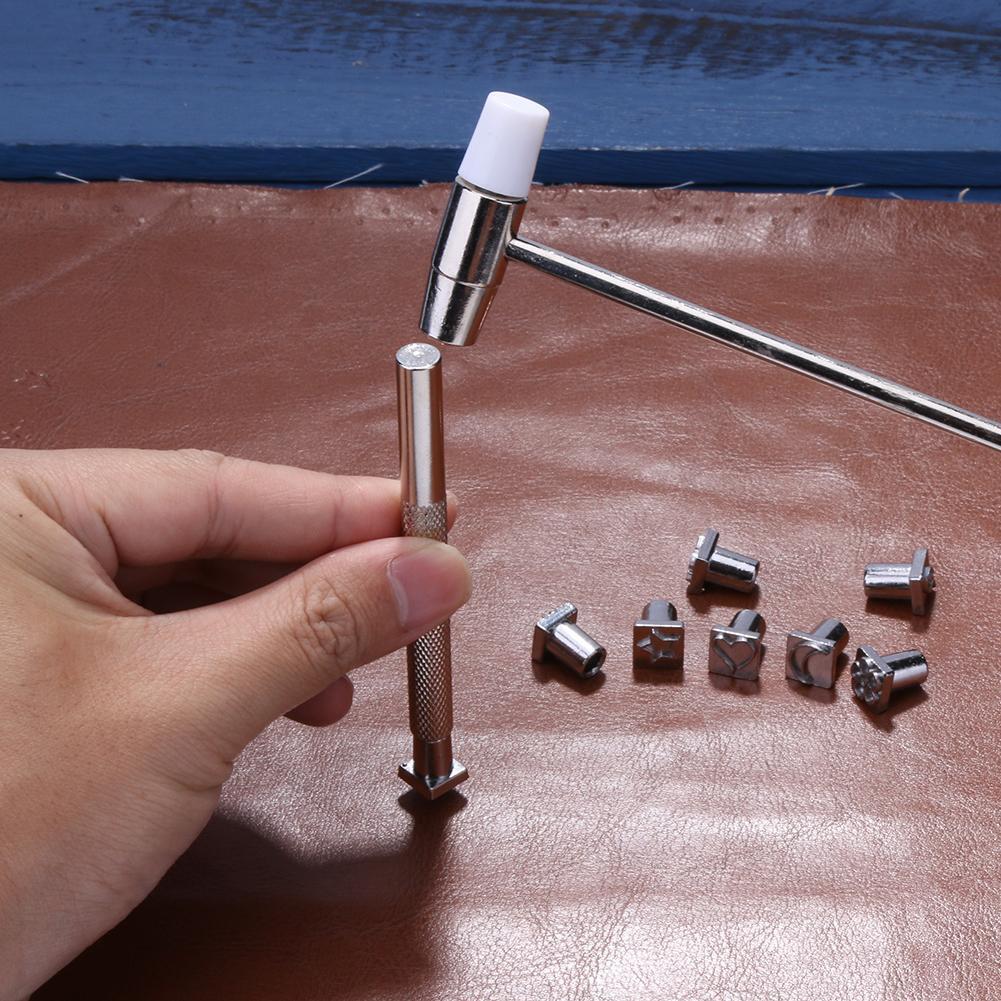 9 in 1 DIY Leather Printing Tool Steel Metal Carving Leathercraft Tool Kit