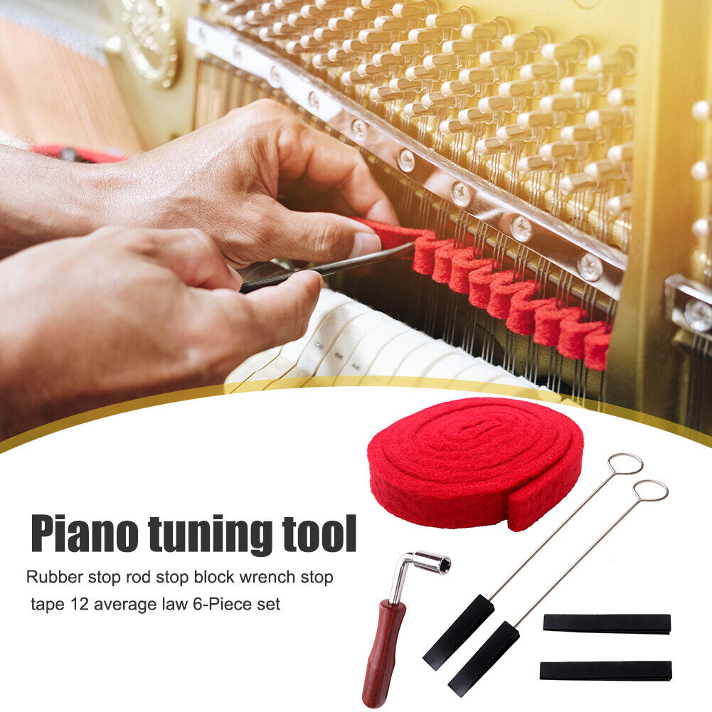 6pcs Piano Tuning Lever Tools Kit Mute Hammer DIY Musical Instrument Parts