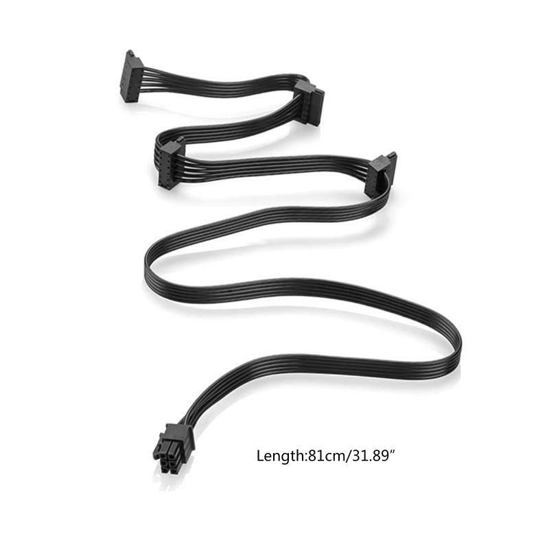 PCIE 6Pin Male 1 to 4 Sata Female Power Supply Splitter Cable for Corsair RM650X