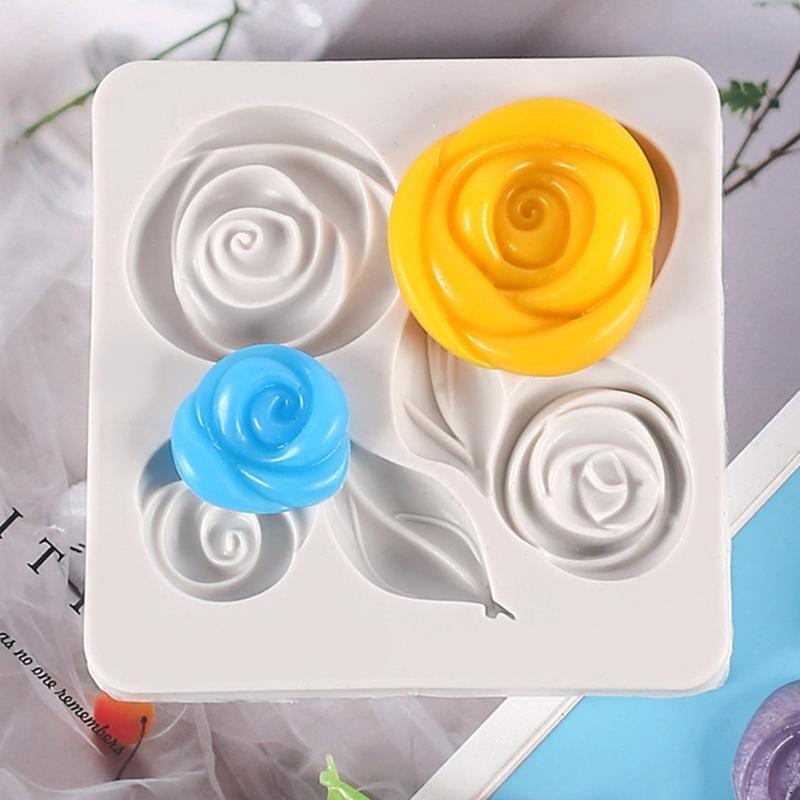 Rose Chocolate Cake Molds Handmade DIY Cake Fondant Decoration Soap Making Mould
