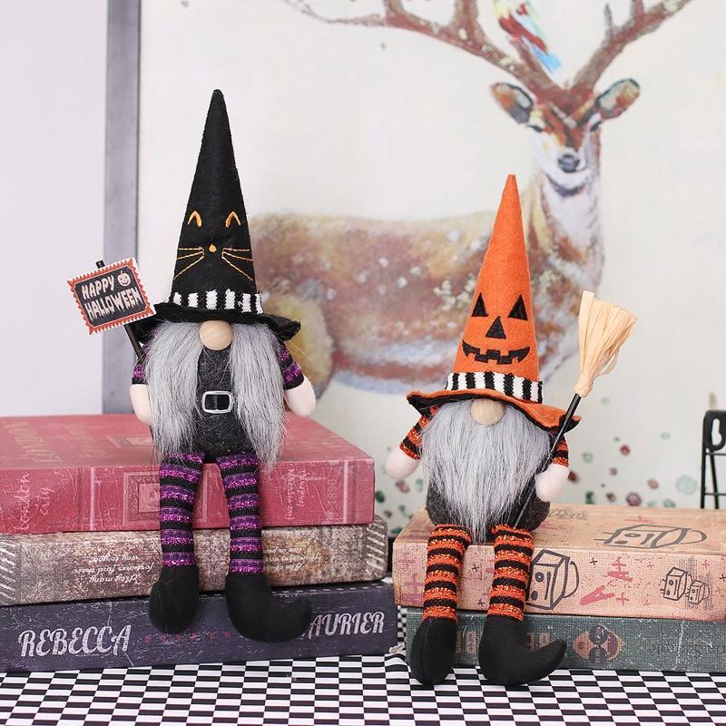 Halloween Gnomes 2pcs/set Long Legs Striped Hat New Year Birthday Wedding Decor