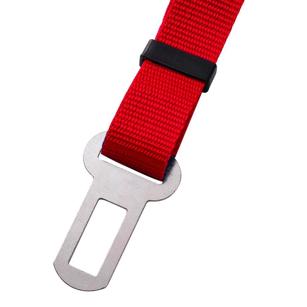 Adjustable Dogs Car Seat Belt Harness Pets Safe Seat Traction Rope (Red)