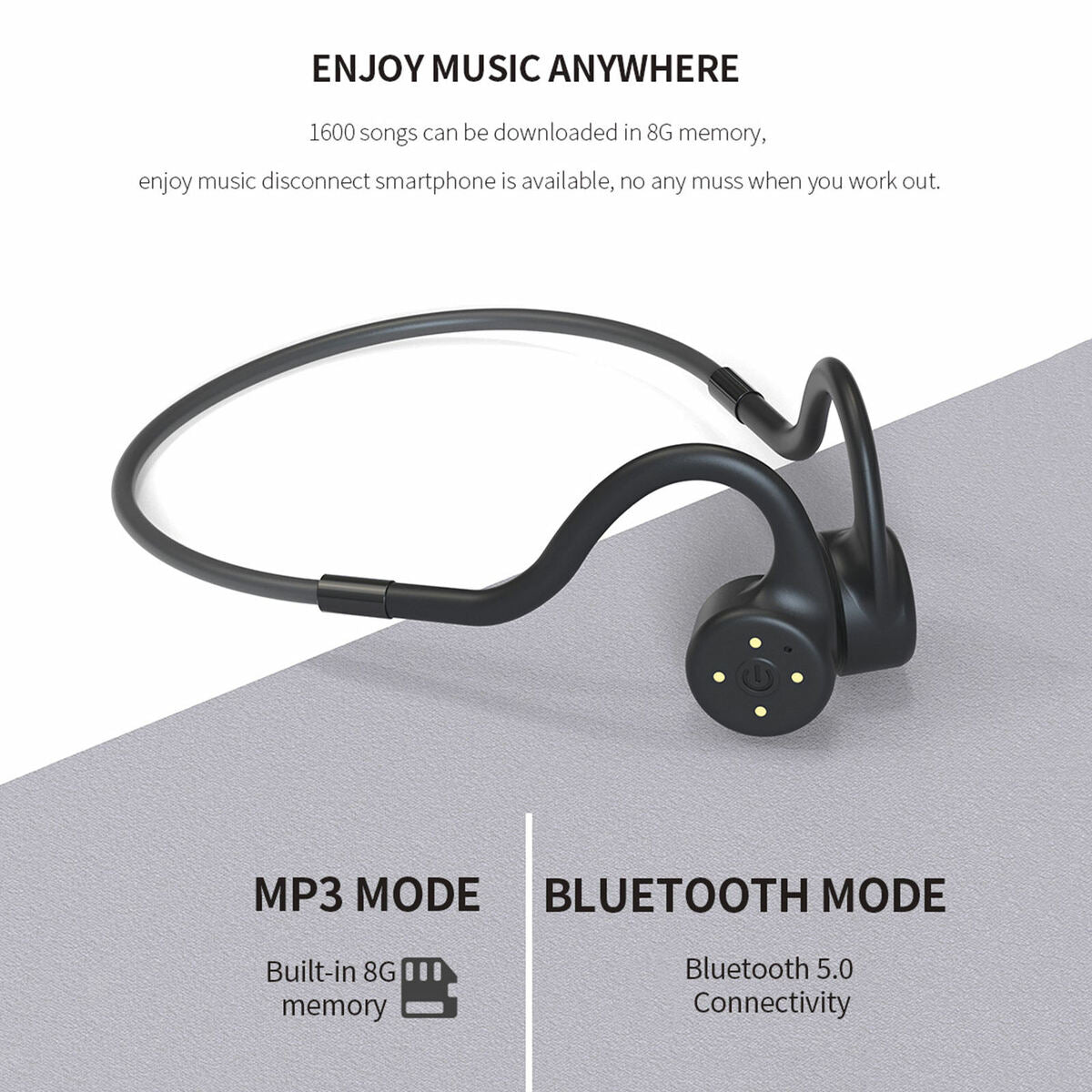 Conduction Swimming Headphones  5.0 IPX8 Ear Hook  Earphone