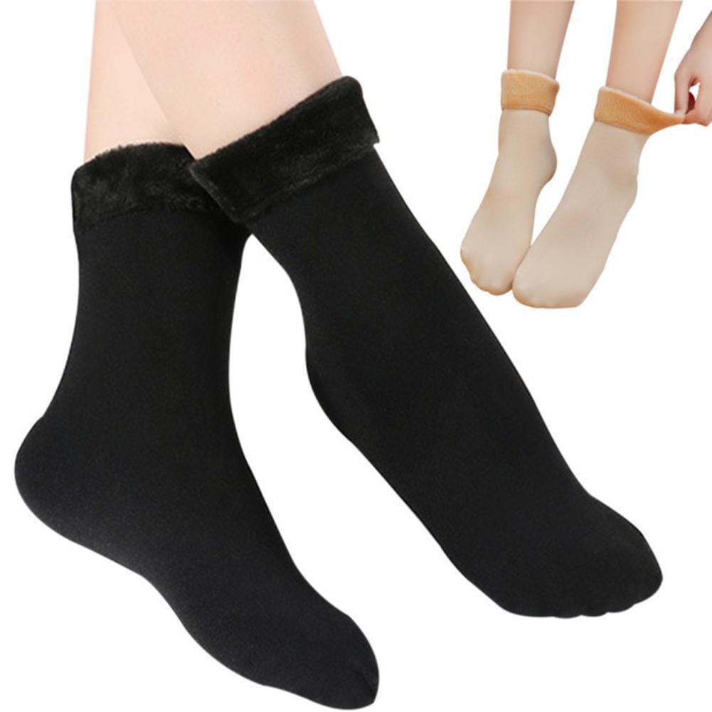 3pairs Warm Thick Solid Thermal Snow Winter Floor Sleeping Socks (Nude)