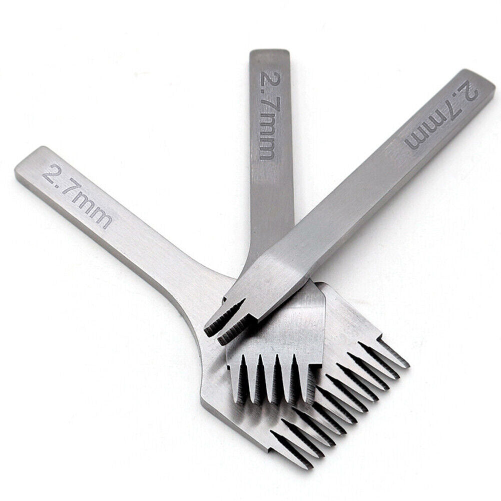 White Steel Stitching Lacing Punch Chisel Oblique Flat Cut Gear Pitch (A)