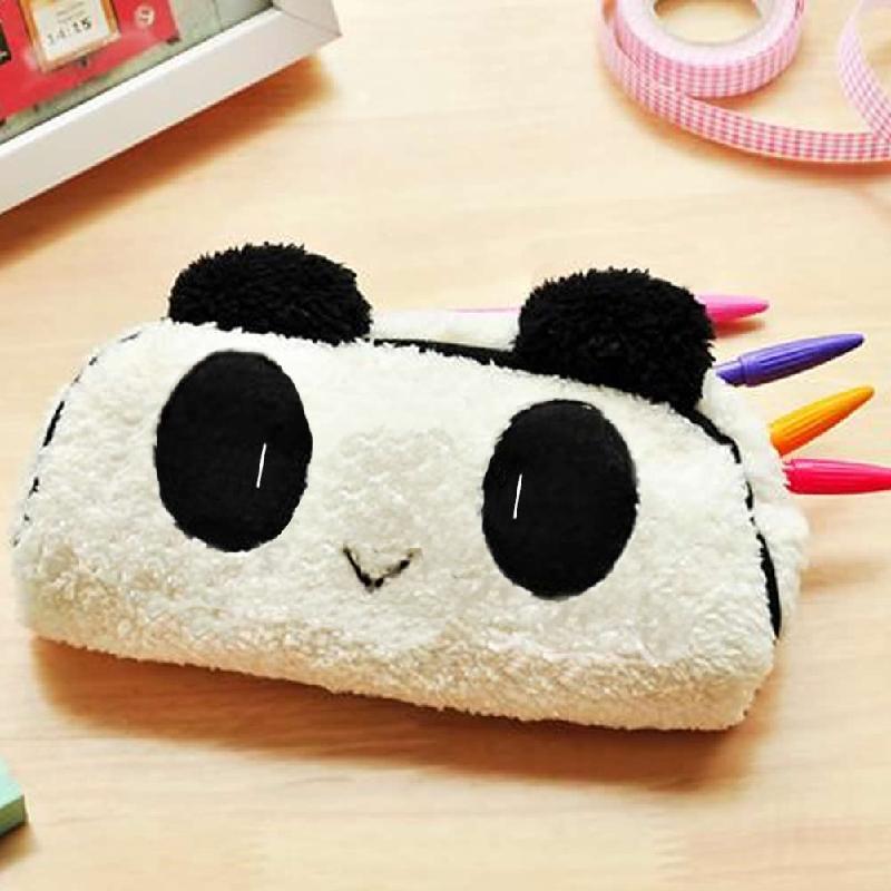 New Cute Soft Plush Case Panda Pencil Pen Bag Cosmetic Makeup Pouch Bag