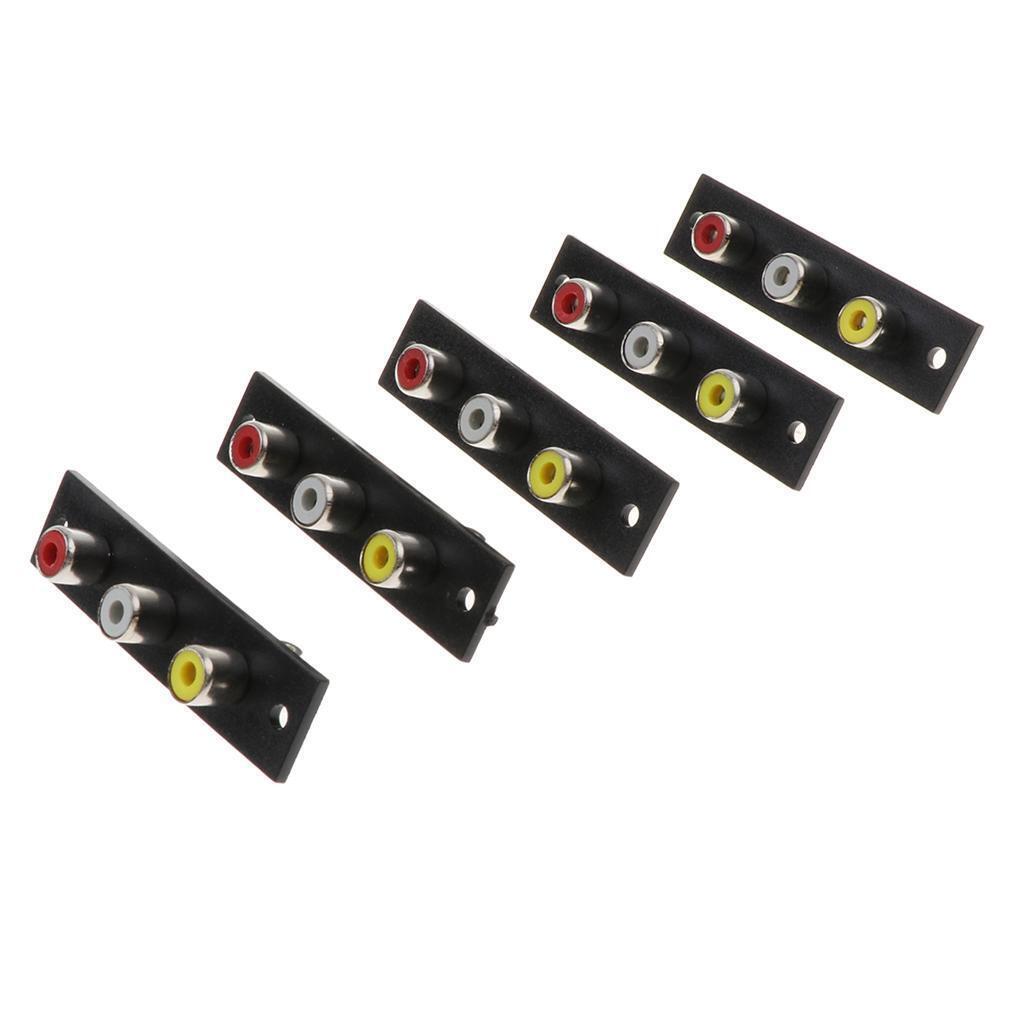 5 Pcs 3RCA Female to Female Coupler AV Video Audio Adapter Cable connector
