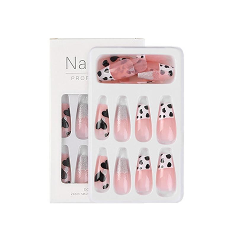 Press On Nails Cow Print Wearable False Nails Art DIY Fashion Manicure Tool