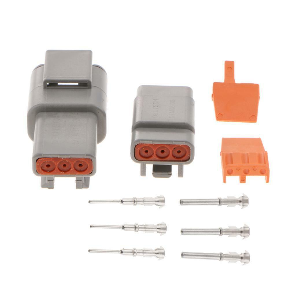 1 Set 3Pins Way  Waterproof Electrical Wire Connector Plugs Terminals