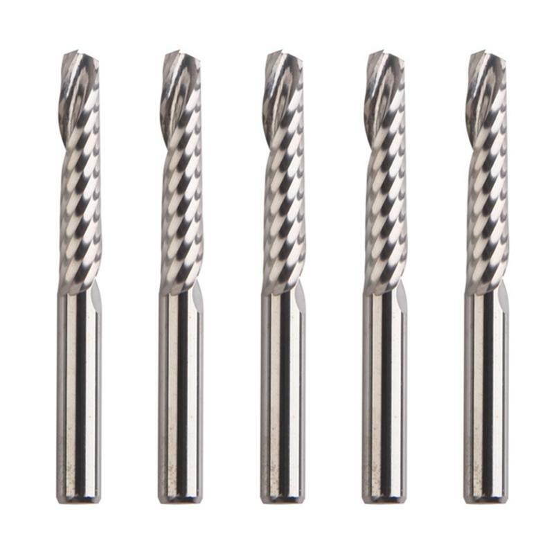 5 Pcs Straight Electric Wood Milling Spiral Cutter Solid Carbide Woodworking