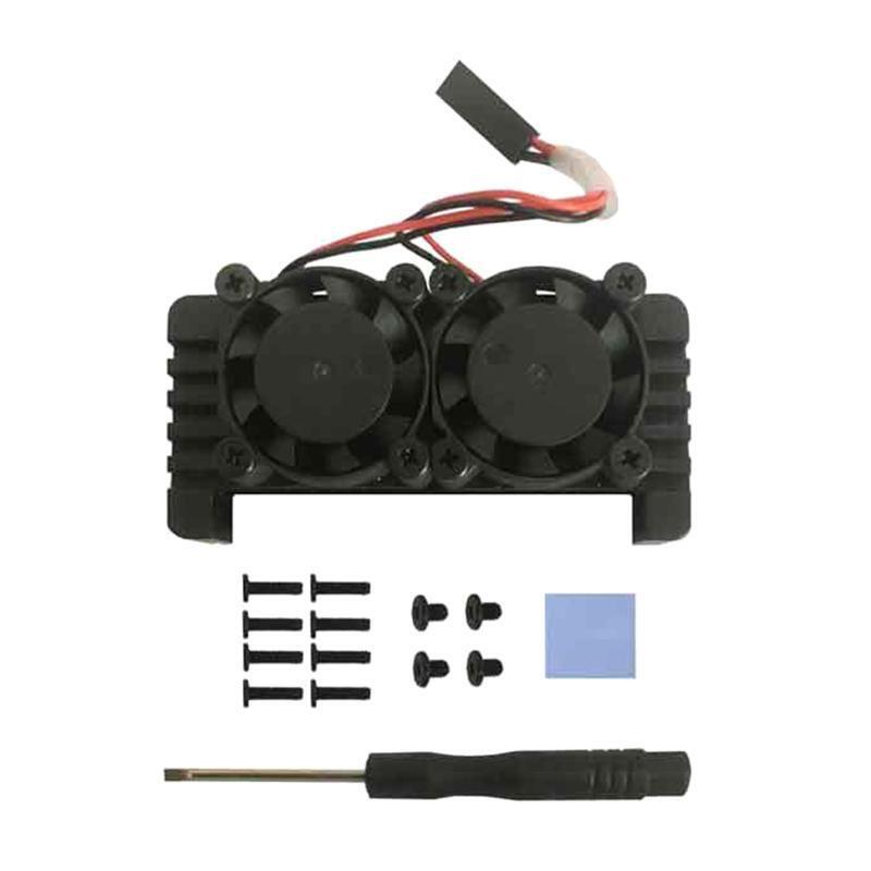 for Raspberry Pi Zero 2 W Armor Case Aluminum Alloy Passive Cooling Case 2 Fans