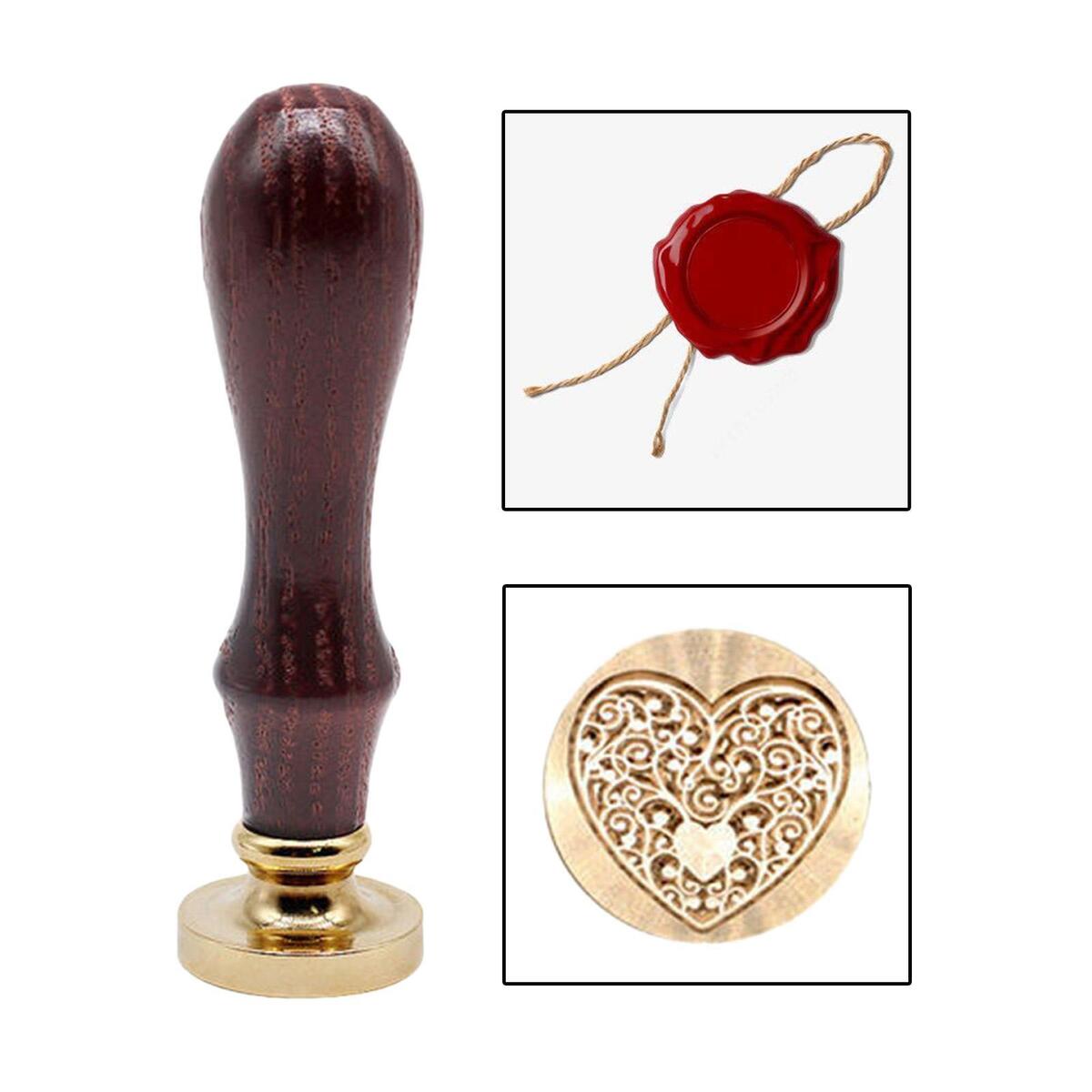 Wood Handle Sealing Stamp Wax Seal Stamp Kit Wax Beads for Wedding DIY Craft
