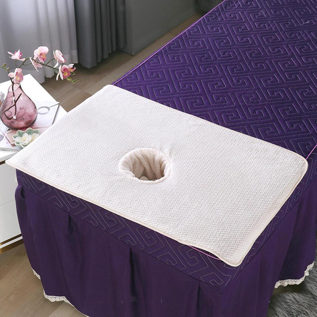 2Pcs Massage Table Cover with Face Breath 50x80cm Reusable for Beauty Salon