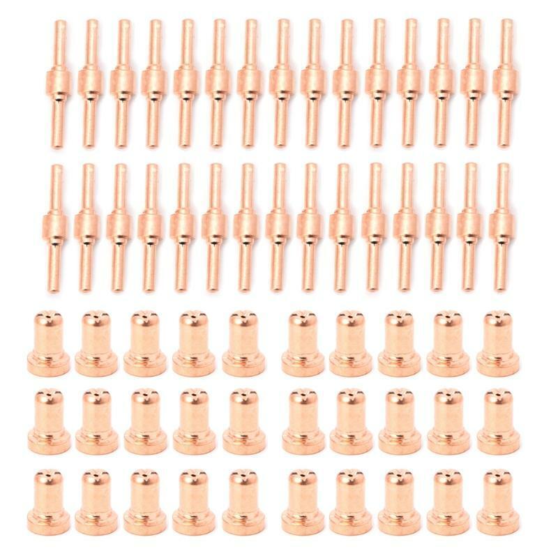 60PCS  Extended Long Plasma Cutter Tip Electrodes&Nozzles Kit  Welding Nozzle