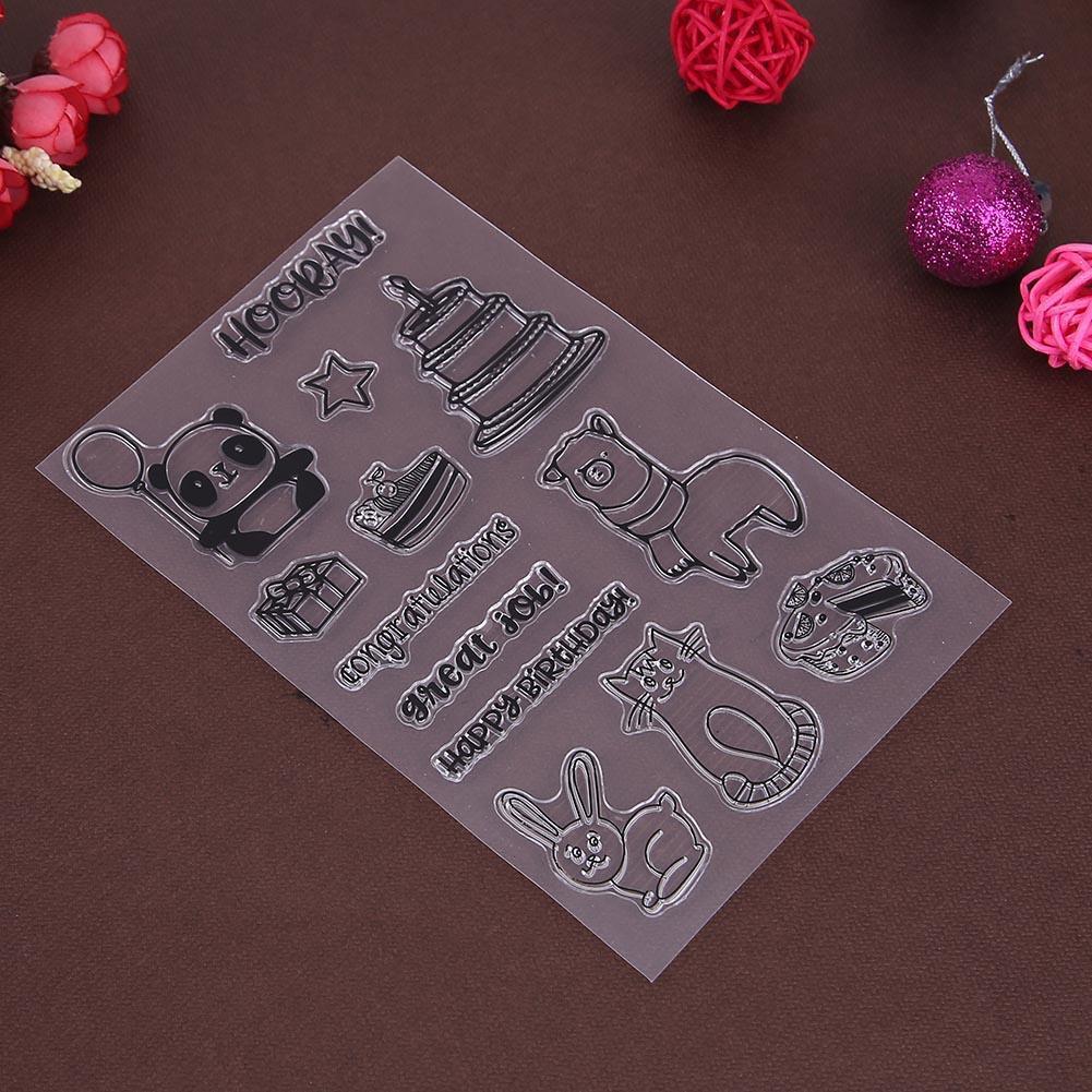 Birthday Silicone Clear Stamp+Metal Cutting Die Stencil DIY Scrapbook Decor