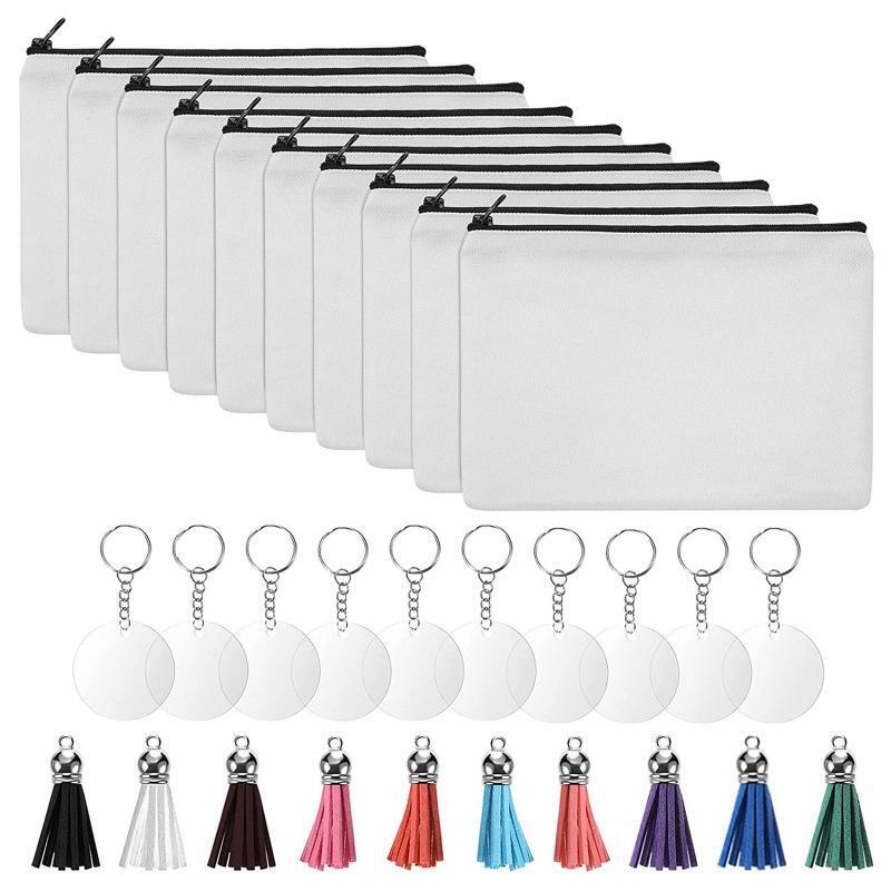 Cosmetic Bag Sublimation Blank Heat Transfer Cosmetic Bag Set for Halloween Gift