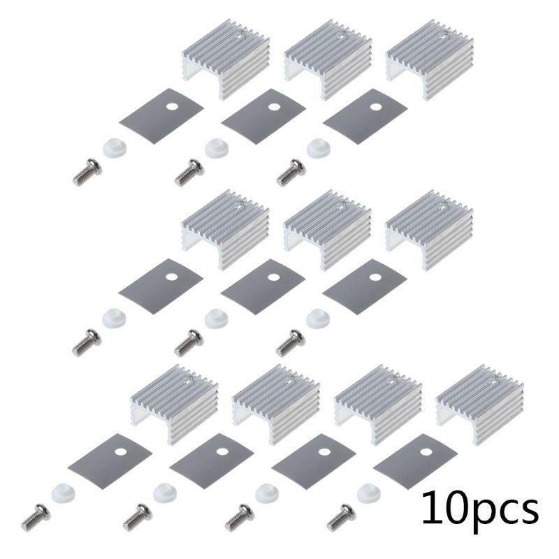 10Set TO-220 Cooling Radiator Aluminum Sheet Heatsink Transistor Heat Sink Pads