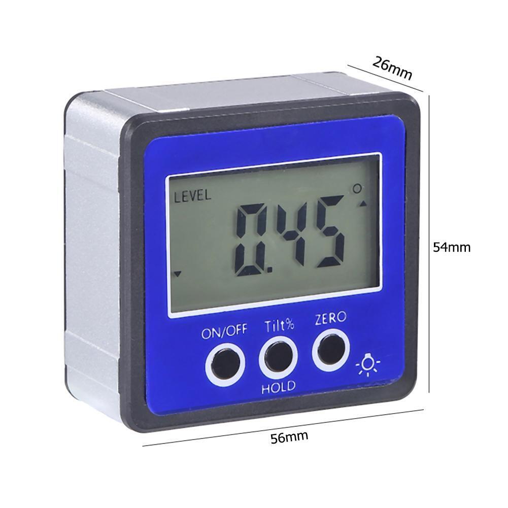 Magnetic Digital Protractor Inclinometer Level Box Angle Finder Box (Blue)