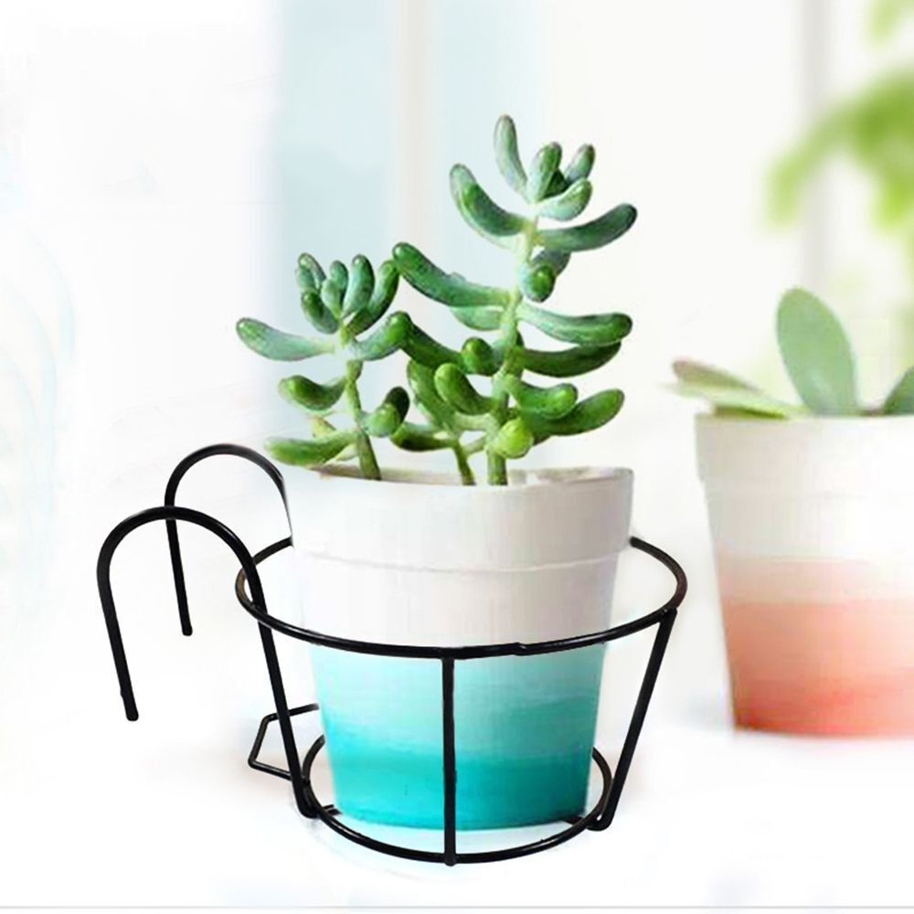 Home Decor Railings Hanging Flower Pot Rack Balcony Planter Pot Stand Guardrail