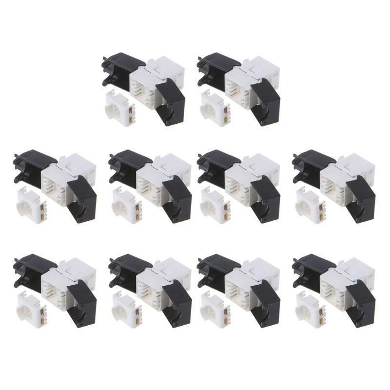 10pcs Gigabit RJ45 CAT6 Keystone Jacks Modules Tool-free Connection Cable adapte