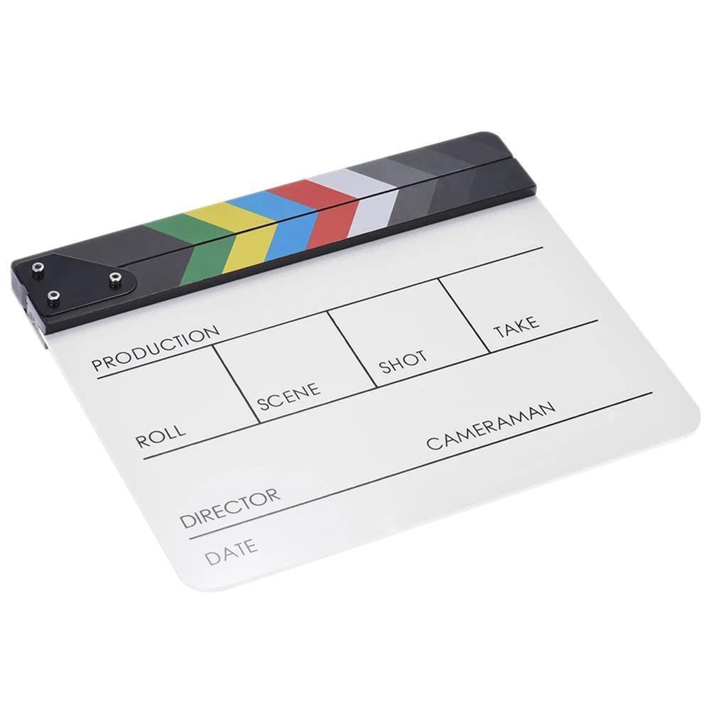 Acrylic Colorful Director Video Scene Clapperboard Clapper Board Cut Prop