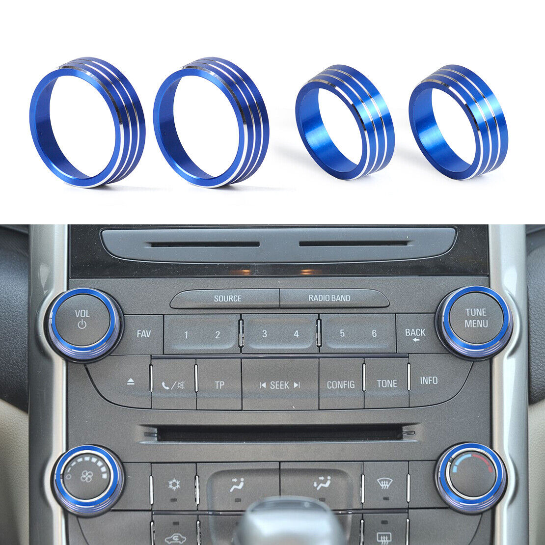 Aluminum Alloy Air-Conditioning Switch Trim fit for Chevrolet Malibu 2014-15 Li