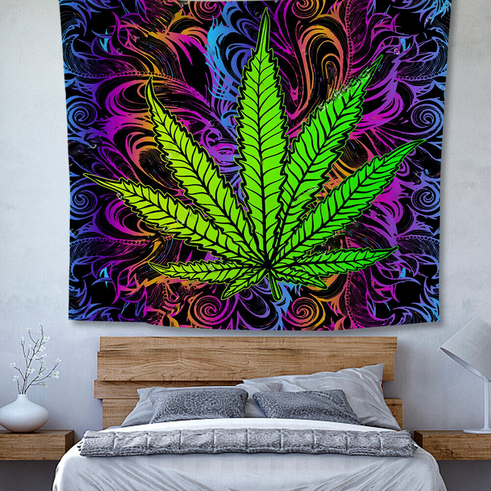 Maple Leaf Wall Hanging Tapestry Bedroom Carpet Background Art (200x145cm)