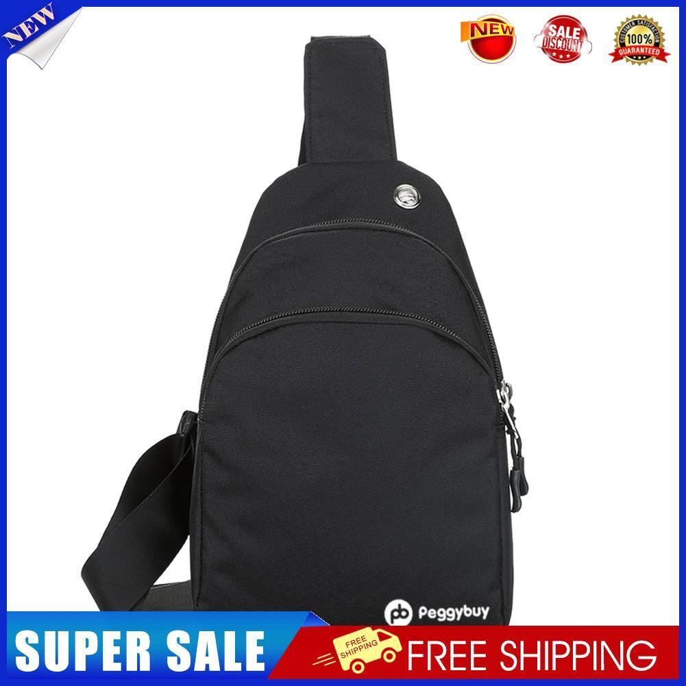Women/Men Canvas Chest Packs Handbags Travel Casual Shoulder Bags(Black)-19