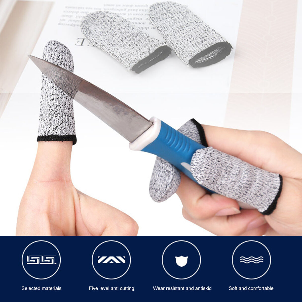 1 Pair Anti-cutting Finger Cover Finger Tips Protector for Carving Cooking