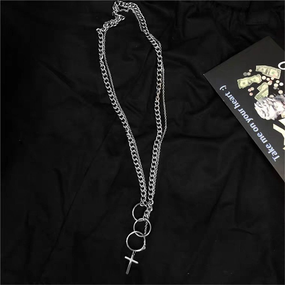 Party Jewelry Collar Hip Hop Gothic Chain Necklace Cross Punk Choker Pendant