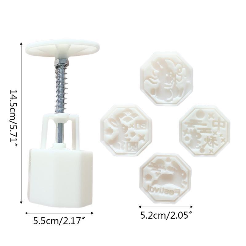 Octagonal Side Rabbit Shape Pattern Mung Bean Cake Mooncake Hand-pressing Moulds