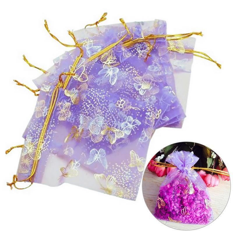 25Pcs Organza Gift Bags Jewellery Drawstring Pouches Wedding Party Candy 10X12cm