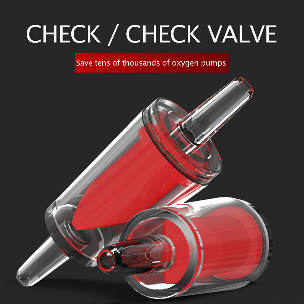 10pcs Tracheal Check Valve Fish Tank Aquarium Non Return Air Pump (Red L)