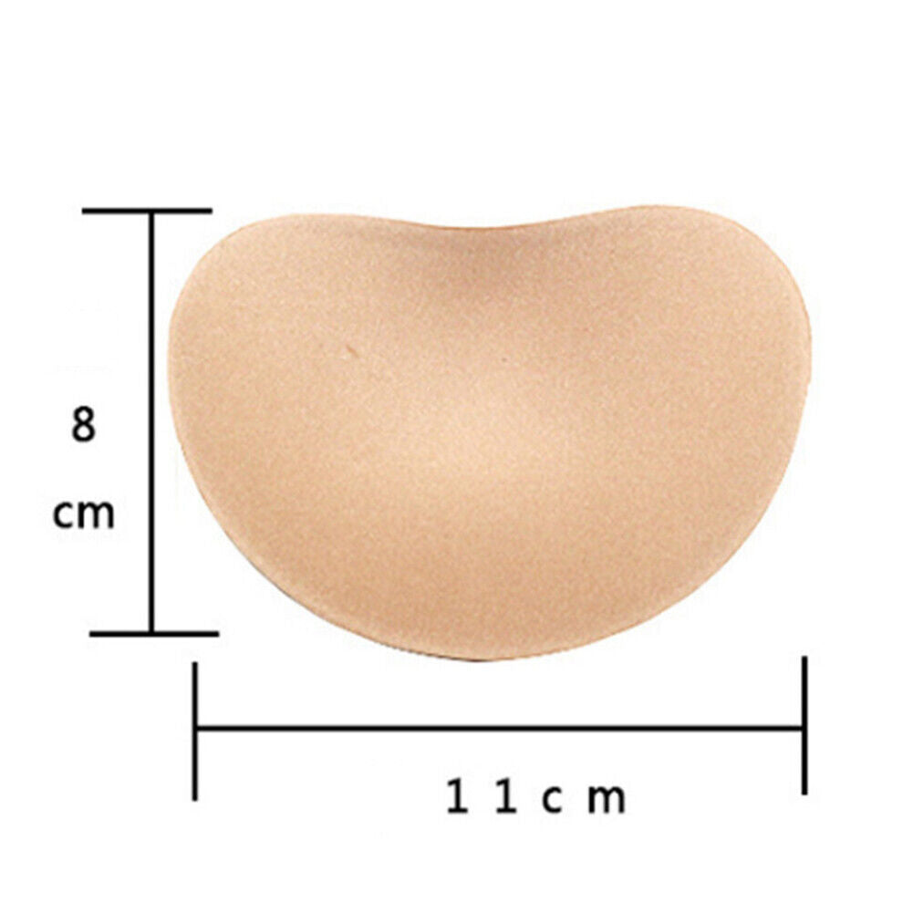 1 Pair Women Bikini Push Up Sponge Bra Pad Breathable Chest Pad (Champagne)