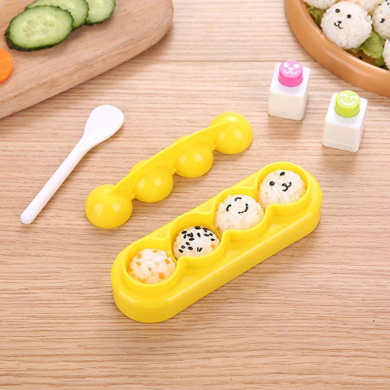 Onigiri Mold Rice Ball Sushi Maker DIY Handicraft Bento Accessories with Spoon