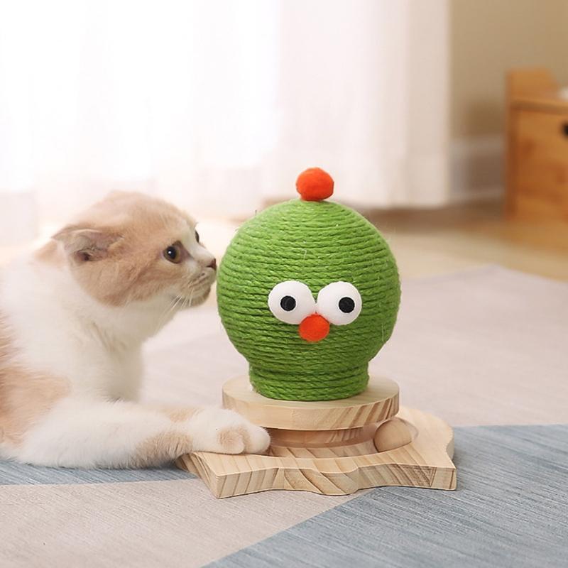 Natural Sisal Cat Scratching Ball Cute Bird Design Gift for Indoor Kitty Owner