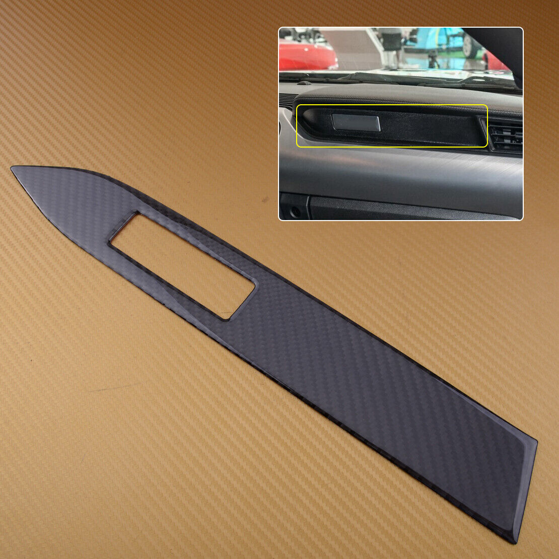 Carbon Fiber Style Center Console Panel Cover Trim fit for Ford Mustang Li