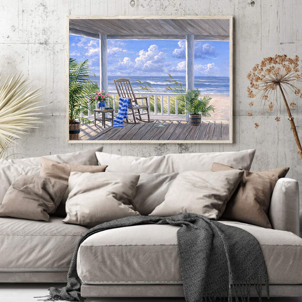 Afternoon by Sea Paint By Numbers Kit DIY Frameless Art Picture On Canvas