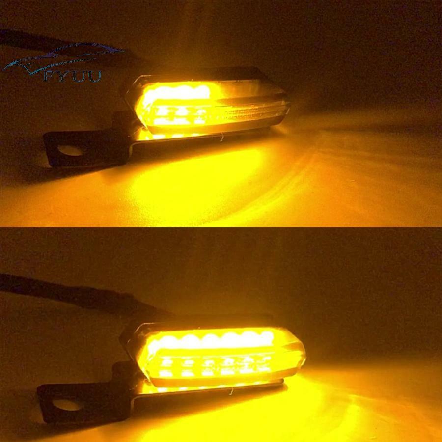 2*Mini LED Motorcycle Flowing Water Turn Signal Light Brake Clutch Lever Flasher