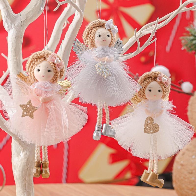 Wearing Hat Angel Christmas Tree Pendant Indoor Outdoor Garden Yard Decor