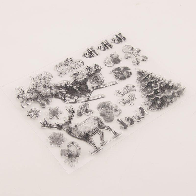 Christmas Deer Tree Silicone Clear Seal Stamp DIY Scrapbooking Embossing Photo