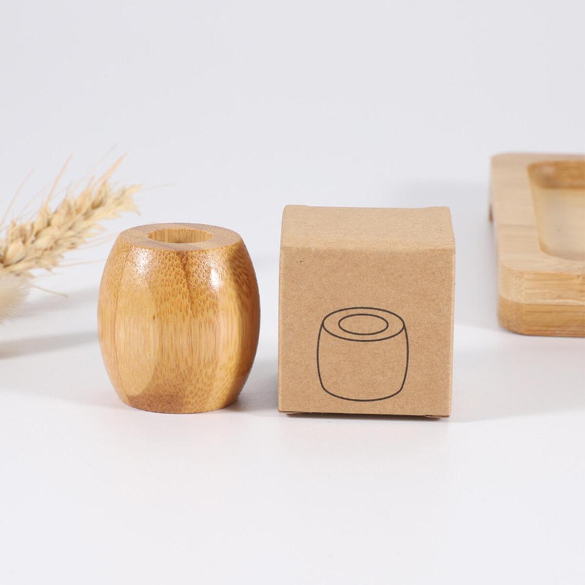 Rustic Bamboo Toothbrush Holder Bathroom Organizer for Makeup Brush Razors