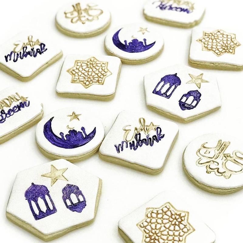 Eid Mubarak Press Stamp Molds Cookie Embossed Cutter Ramadan Moon Mold Cake