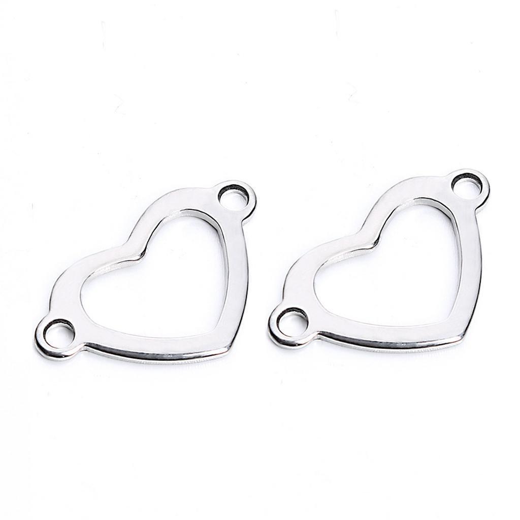 20 Pieces Metal Flat Heart Shaped Blank Coin Stamping Charms Tag Pendants
