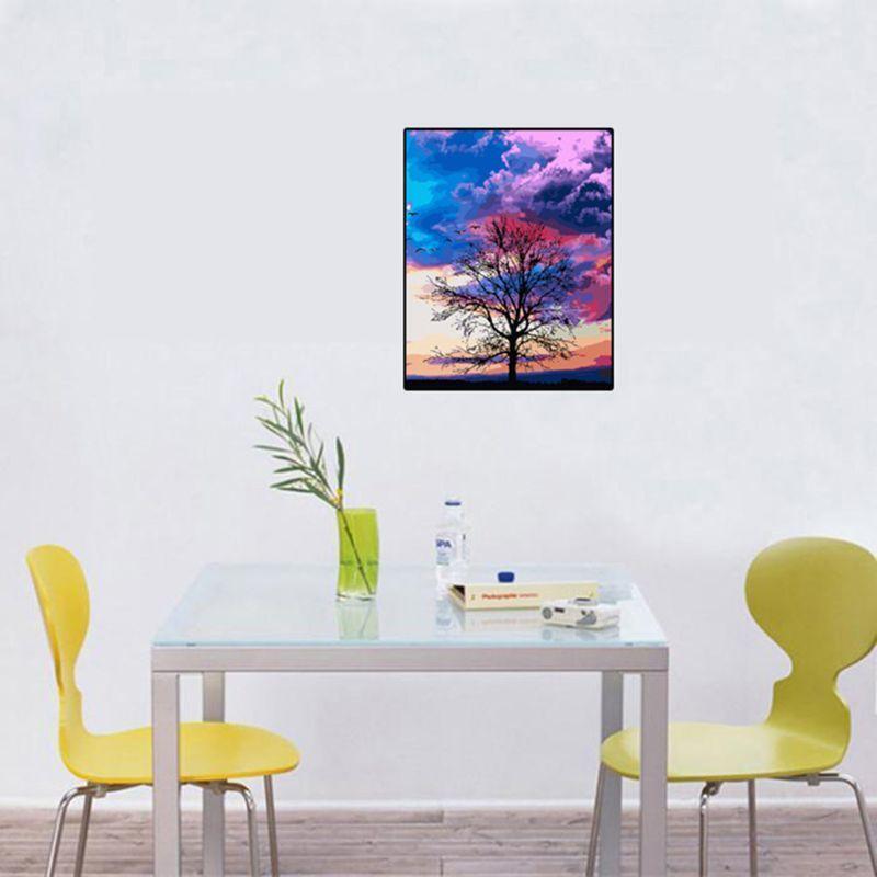 Tree Frameless DIY Digital Oil Painting By Number Canvas Modern Wall Art Picture