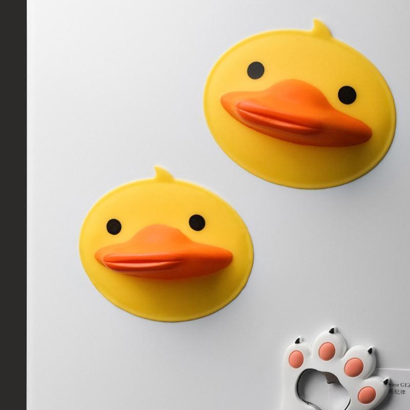 2pcs Silicone Oven Gloves Heat Insulation Hot Plate Clip Cute Duck Pot Holder