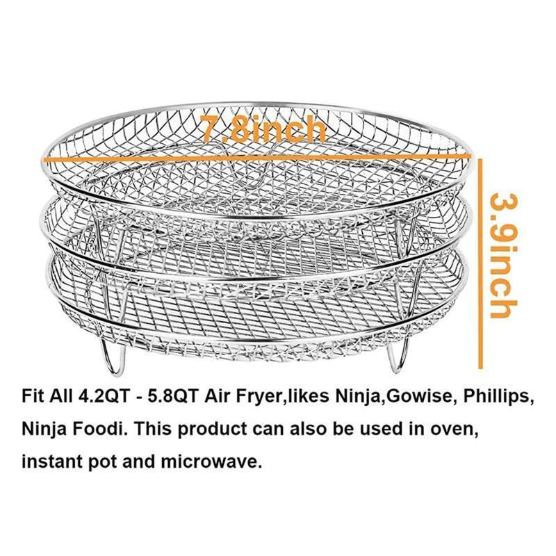 Round Air Fryer Rack Air Fryer Accessories Stainless Steel Multi-Layer